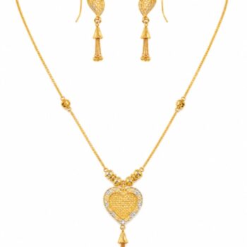 22K-Heart-Shape-Gold-Pendant-Set-in-Pakistan