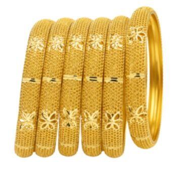 Elegant-Floral-Gold-Plated-Bangles-Set-for-Women