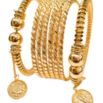 Fancy-Twist-Gold-Plated-Bangle-Set-for-Women