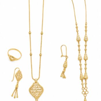 Gold-Traditional-Pendant-Set-with-Earrings-Ring-–-Latest-Design