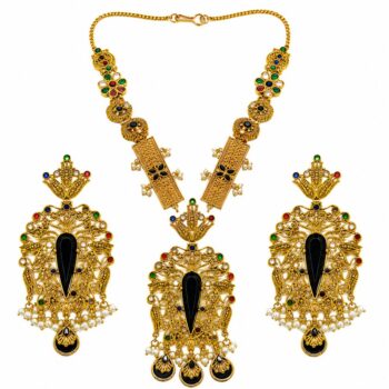 Antique Black Stone Bridal Necklace Set