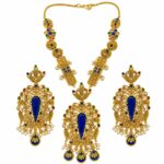 Antique Blue Stone Bridal Necklace Set