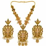 Antique Champagne Stone Bridal Necklace Set