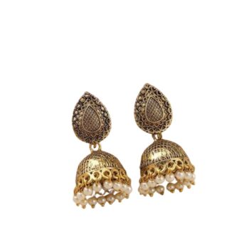 Antique Gold Pearl Jhumka