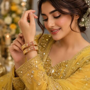 Elegant Gold Plated Bridal Bangles Set
